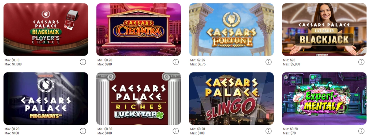 Caesars Palace Exclusive Games