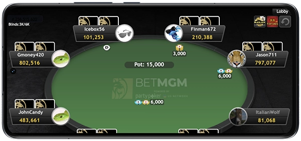 BetMGM Casino Poker Game Mobile