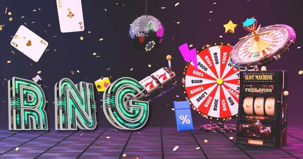 Online Casino - 3D Roulette Wheel, Slot Machine - RNG Neon Letters