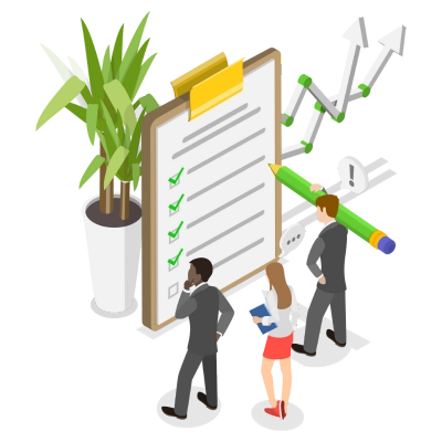 3D Flat Illustration of Multi Criteria Analysis 3D Flat Illustration of Multi Criteria Analysis