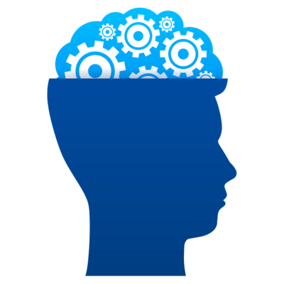 Abstract Knowledge Icon - Silhouette Man Head Gears Abstract Knowledge Icon - Silhouette Man Head Gears