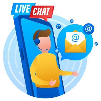 Customer Service, Live Chat, Email and Phone Support Icon Customer Service, Live Chat, Email and Phone Support Icon