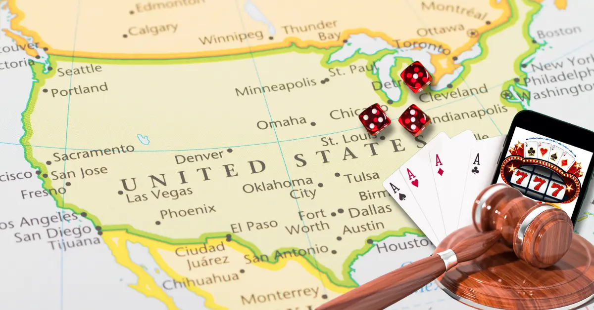 Map of mainland United States of America - Legal Gavel - Online Casino Games